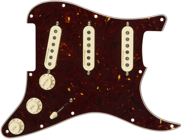 Genuine FENDER Pre-Wired VINTAGE NOISELESS Loaded Strat 11-Hole Shell Pickguard