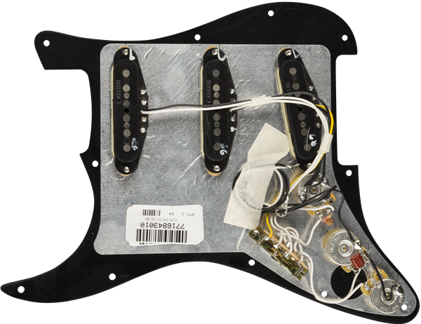 Genuine FENDER Pre-Wired VINTAGE NOISELESS Loaded Strat 11-Hole BLACK Pickguard