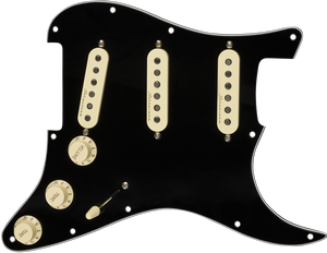 Genuine FENDER Pre-Wired VINTAGE NOISELESS Loaded Strat 11-Hole BLACK Pickguard