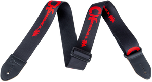 Genuine Charvel Logo Guitar Strap, Black with Red Logo