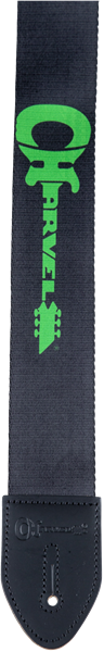 Genuine Charvel Logo Guitar Strap, Black with Green Logo