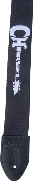 Genuine Charvel Logo Guitar Strap, Black with White Logo