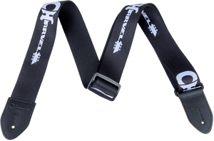 Genuine Charvel Logo Guitar Strap, Black with White Logo