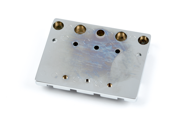 Genuine Fender HiMass 4-String Bass Bridge with Zinc Saddles, CHROME