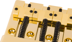 Genuine Fender HiMass 4-String Bass Bridge with Zinc Saddles, GOLD