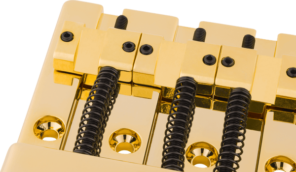 Genuine Fender HiMass 4-String Bass Bridge with Zinc Saddles, GOLD