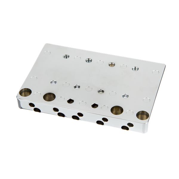 Genuine Fender HiMass 5-String Bass Wide Bridge w/ Zinc Saddles - Chrome