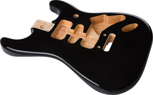 Genuine Fender Deluxe Series Stratocaster HSH Body Modern Bridge Mount, BLACK