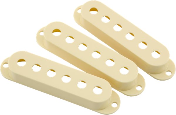 Genuine Fender Road Worn Stratocaster/Strat Pickup Covers, Relic Aged White (3)