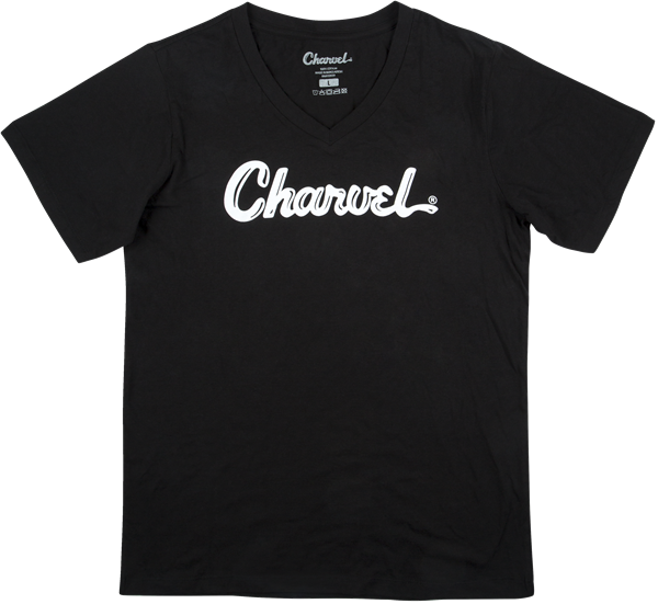 Charvel Guitars Toothpaste Logo, Ladies Fit Tee T-Shirt, Black, MEDIUM (M)