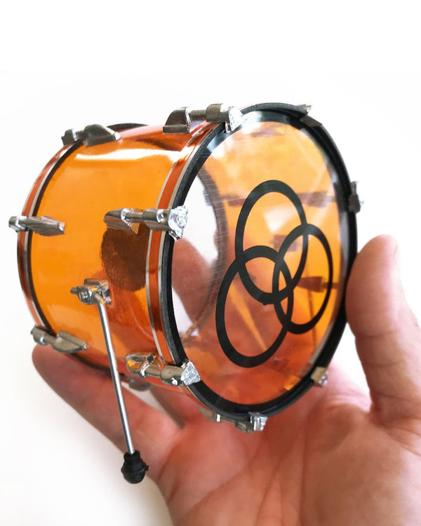 AXE HEAVEN Vistalite Trans Amber Tribute Led Zeppelin Miniature Drum Set Display