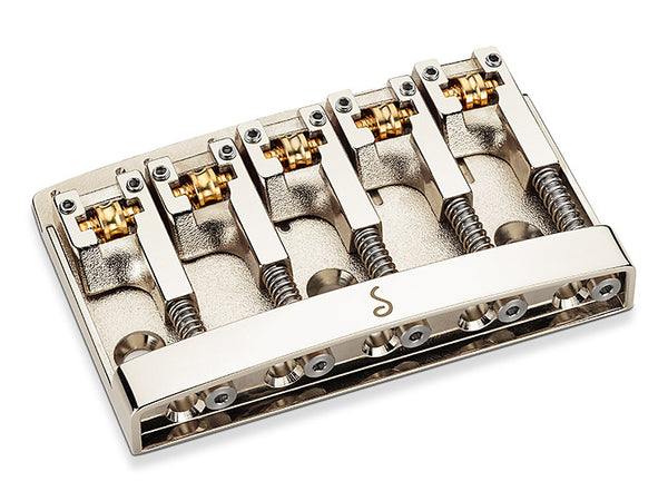 Schaller Germany 3D5 5-String Flatmount Roller Bass Bridge, NICKEL 12140100