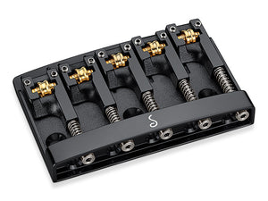 Schaller Germany 3D5 5-String Flatmount Roller Bass Bridge, BLACK 12140400