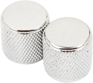 Genuine Fender Tele Telecaster/P-Bass Chrome Metal Guitar Barrel Knobs (2)