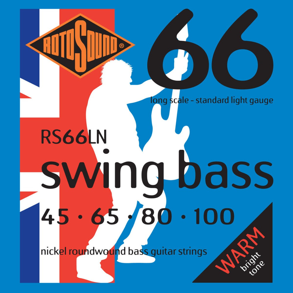 Rotosound Swing Bass Nickel Roundwound Bass Strings - RS66LN, LIGHT 45-100