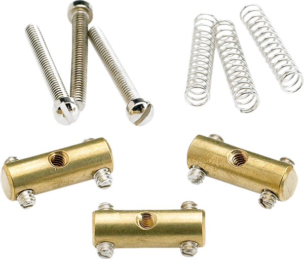 Genuine Fender Vintage Brass Telecaster Tele Bridge Saddles - 3 Saddles w/Screws