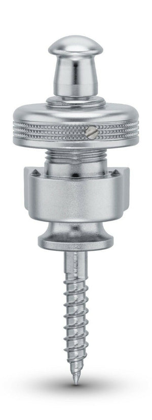 Genuine Schaller SATIN CHROME S-Lock Guitar Strap Locks Pair/Set, Made in Germany