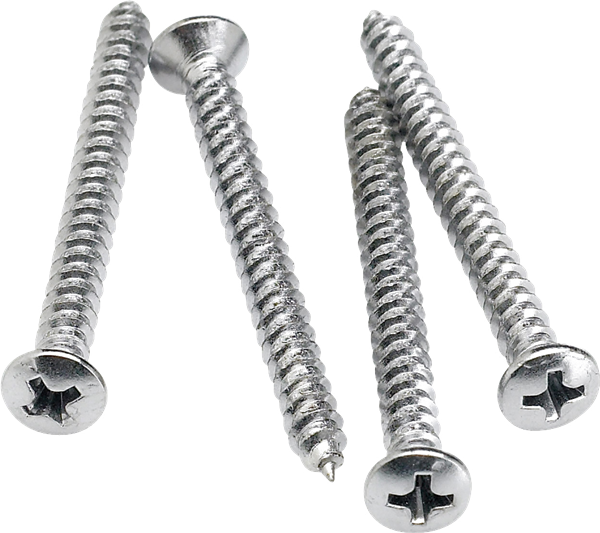 Genuine Fender Guitar CHROME Neck Mounting Screws - Package of 4