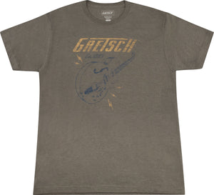 Gretsch Guitars Lighting Bolt Graphic T-Shirt, Brown, XXL, 2XL