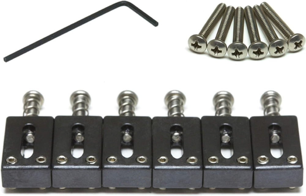 Graph Tech String Saver Saddles (6) for Strat/Tele Guitar, BLACK PS-8000-F0