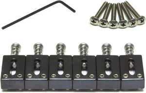 Graph Tech String Saver Saddles (6) for Strat/Tele Guitar, BLACK PS-8000-F0