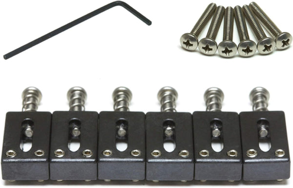 Graph Tech String Saver Saddles (6) for Strat/Tele Guitar, BLACK PS-8000-F0