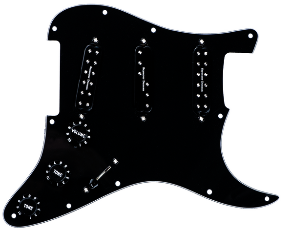 SEYMOUR DUNCAN Everything Axe Prewired/Loaded BLACK Pickguard for Strat