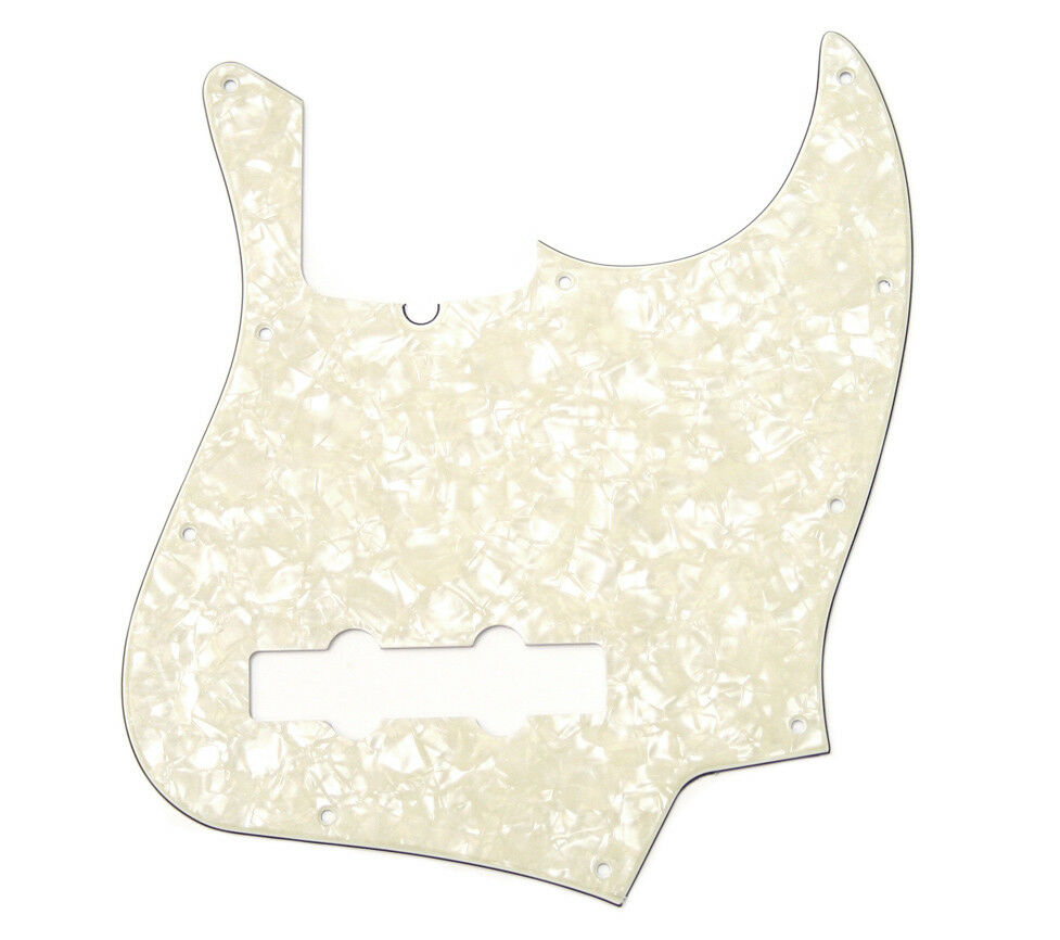 Genuine Fender Standard Jazz/J-Bass WHITE PEARL MOTO 10-Hole, 4-Ply Pickguard