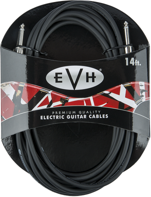 EVH Eddie Van Halen Series Electric Guitar Cable, Black, Straight Ends, 14' ft.