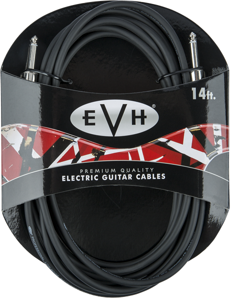 EVH Eddie Van Halen Series Electric Guitar Cable, Black, Straight Ends, 14' ft.