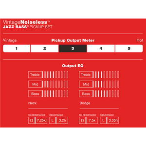 Genuine Fender Vintage Noiseless Jazz/J-Bass Original Pickups Set, 099-2102-000