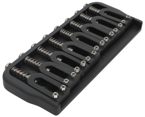 Hipshot 41080B 8-String Hardtail Fixed Electric Guitar Bridge .125" - BLACK
