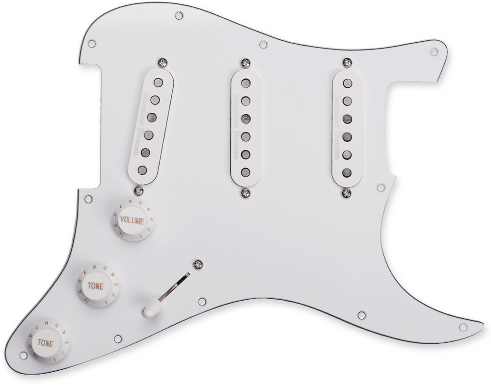 SEYMOUR DUNCAN Classic Loaded/Prewired WHITE Pickguard for Strat