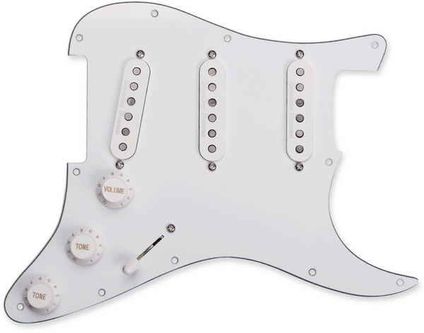 SEYMOUR DUNCAN Classic Loaded/Prewired WHITE Pickguard for Strat
