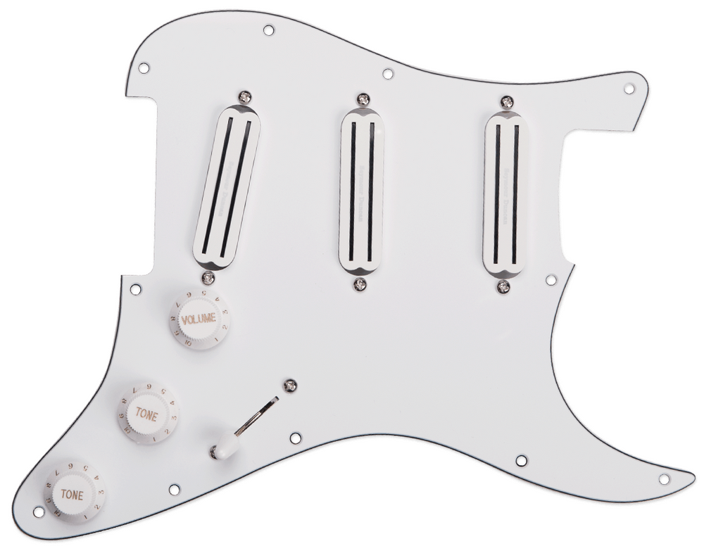 SEYMOUR DUNCAN Triple Rails Loaded/Prewired WHITE Pickguard for Strat