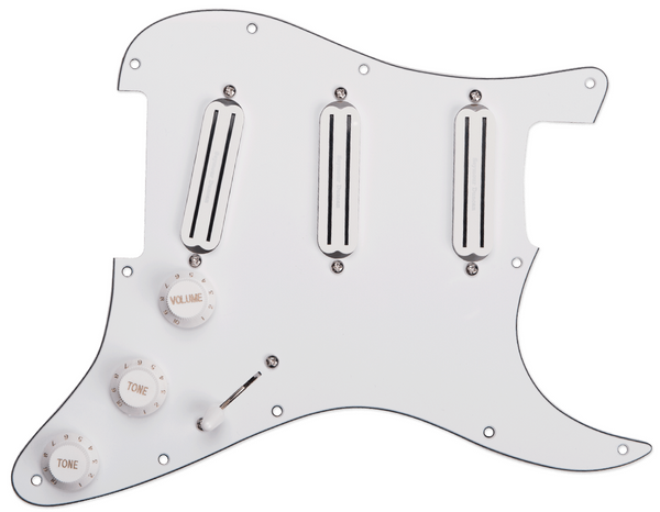 SEYMOUR DUNCAN Triple Rails Loaded/Prewired WHITE Pickguard for Strat