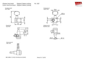 Schaller GOLD F-Series 6-InLine 2-Pin Staggered Locking Tuners for Strat/Tele