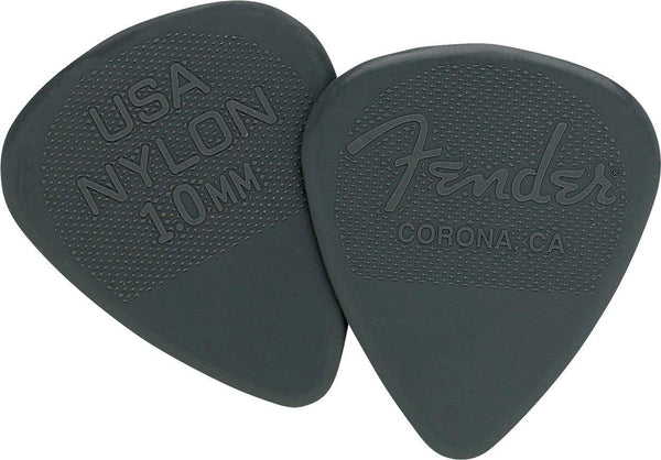 Genuine Fender Nylon Guitar Picks (12 Pack/Dozen) - 1.00mm, Gray