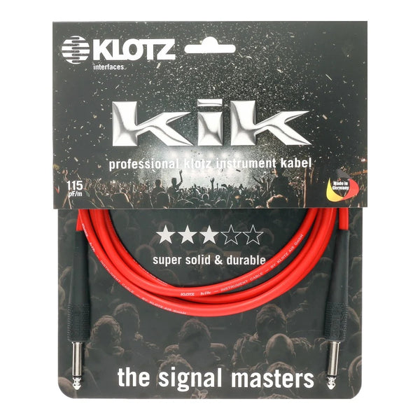 Klotz KIK Instrument Cable Durable Studio-Ready Sound 6.0m 20FT, Red