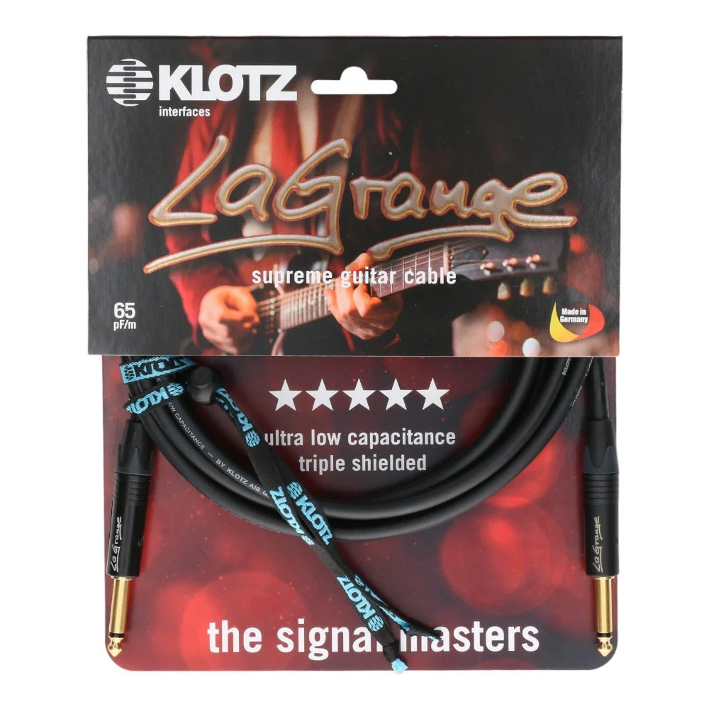 Klotz LA-Grange Supreme Guitar Cable 3.0m 10FT, Black