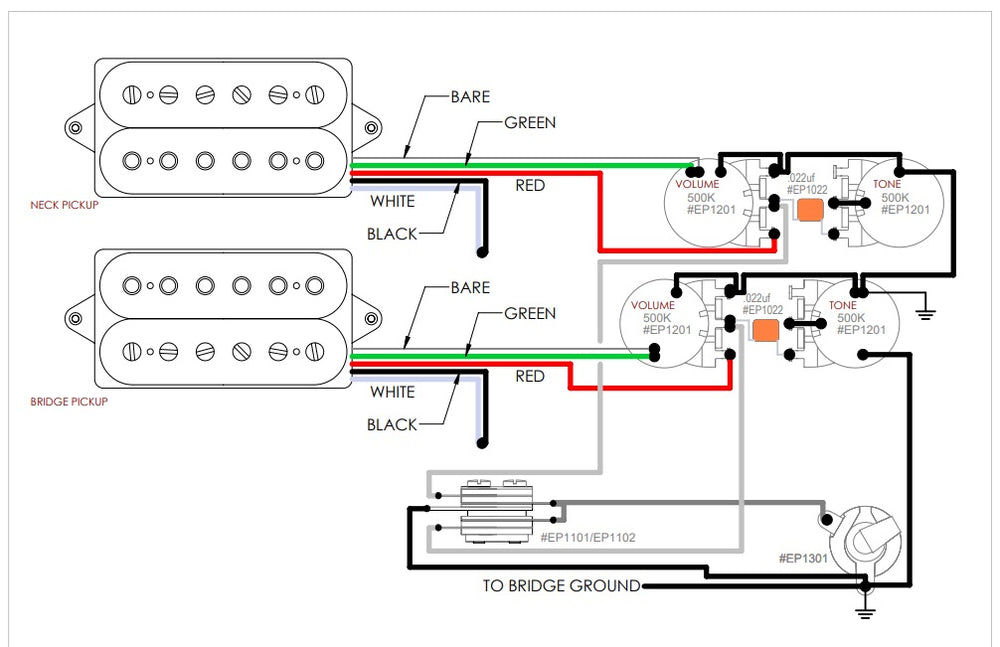 DiMarzio Wiring Harness for Les Paul Guitar - GW2101