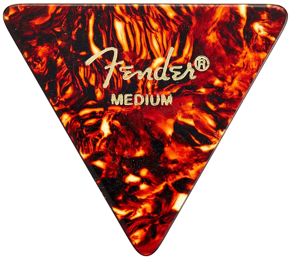 Genuine Fender 355 Shape Triangle Tortoise Shell Guitar Picks - 12-Pack - Medium