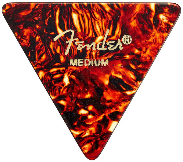 Genuine Fender 355 Shape Triangle Tortoise Shell Guitar Picks - 12-Pack - Medium