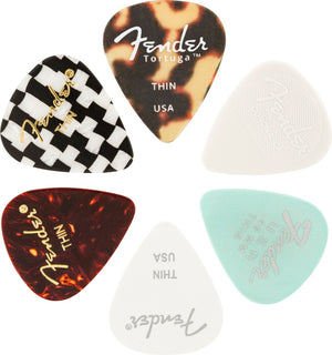 Fender Guitar Picks 351 Shape, Material Color Medley Mix Set, THIN (6 PACK)