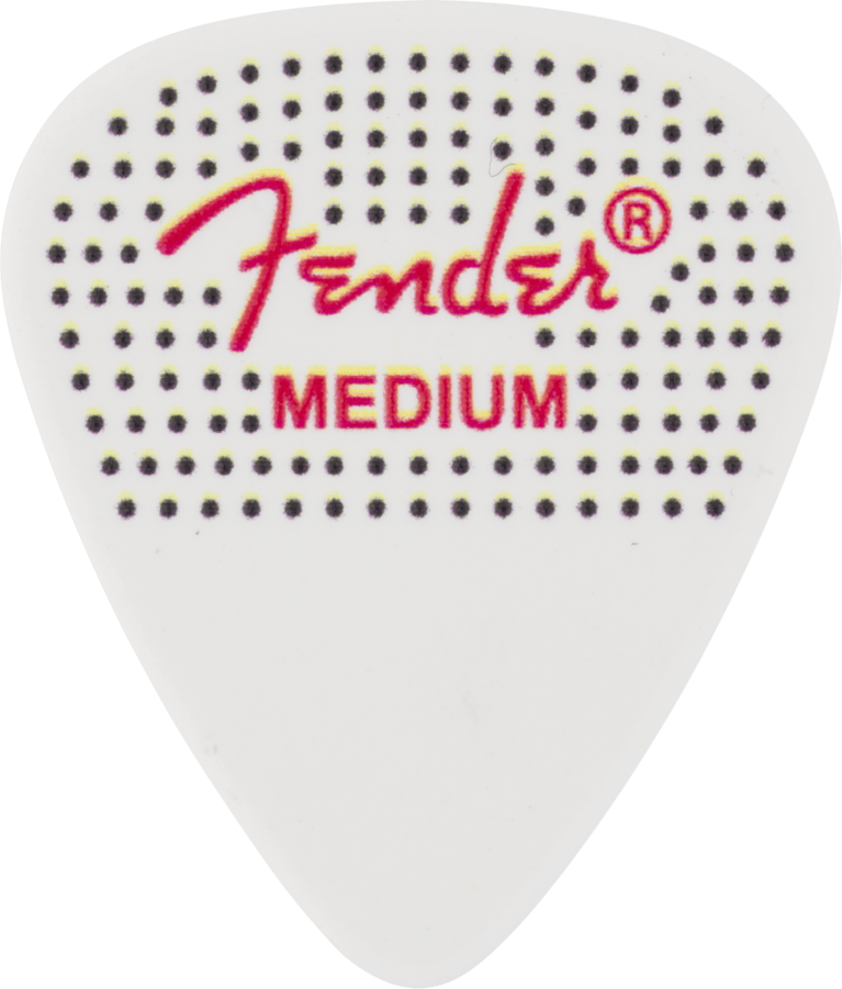 Genuine Fender 351 Dotted Celluloid Guitar Picks, 12-Pack, MEDIUM, 198-0200-300
