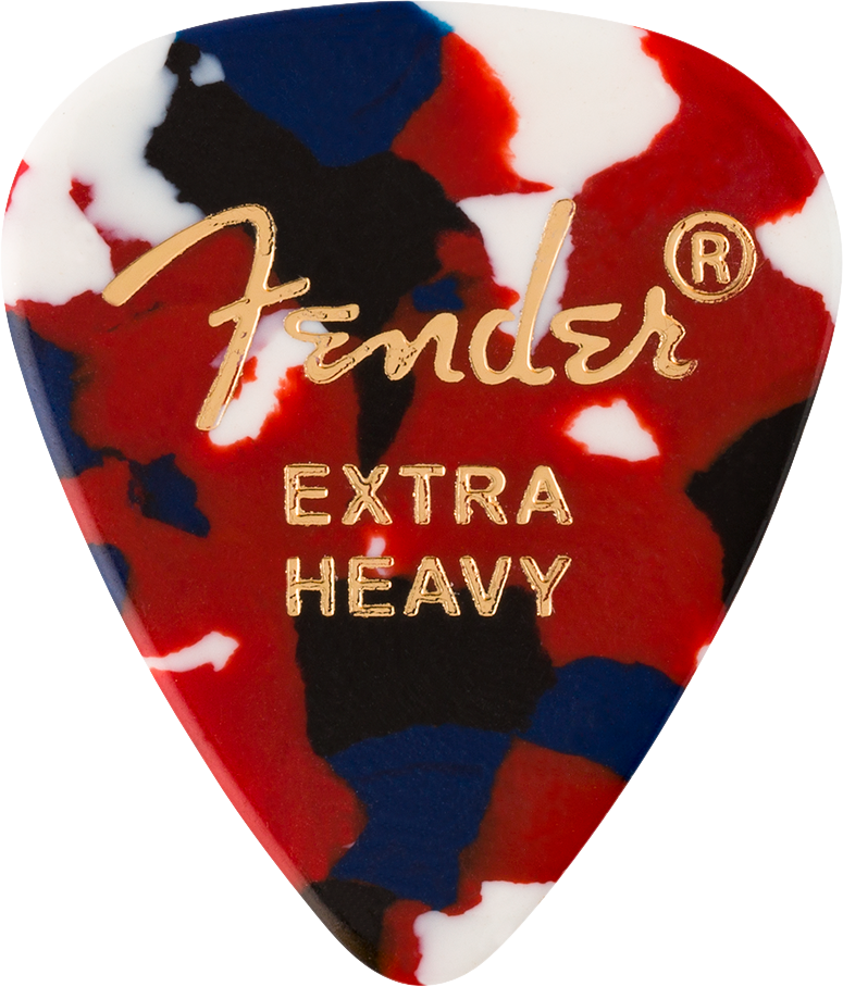 Fender 351 Classic Celluloid Guitar Picks- CONFETTI, EXTRA HEAVY, 12-Pack
