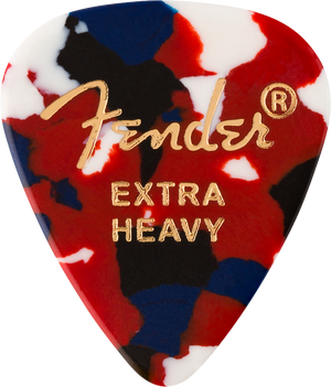 Fender 351 Classic Celluloid Guitar Picks- CONFETTI, EXTRA HEAVY, 12-Pack