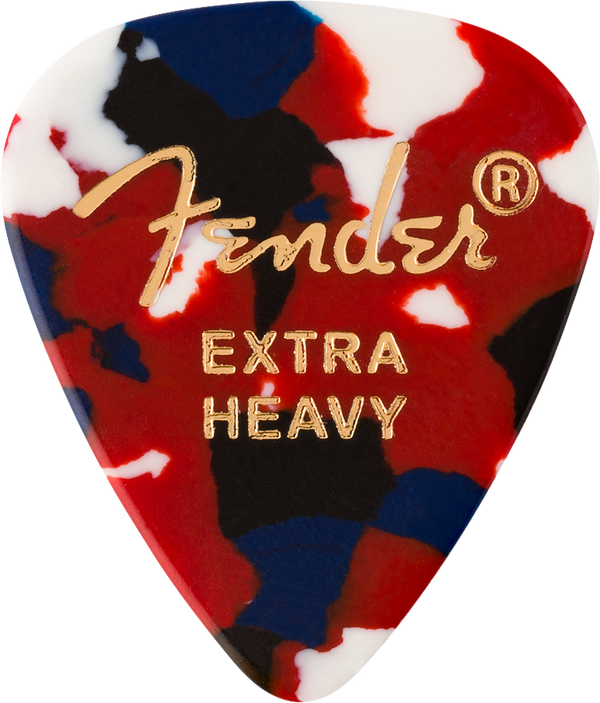 Fender 351 Classic Celluloid Guitar Picks- CONFETTI, EXTRA HEAVY, 12-Pack