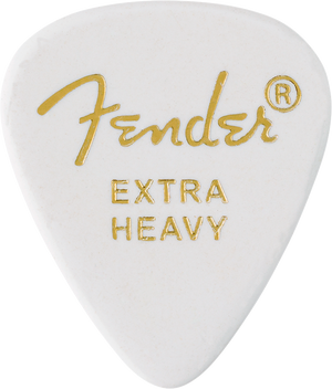 Fender 351 Classic Celluloid Guitar Picks- WHITE, EXTRA HEAVY, 12-Pack
