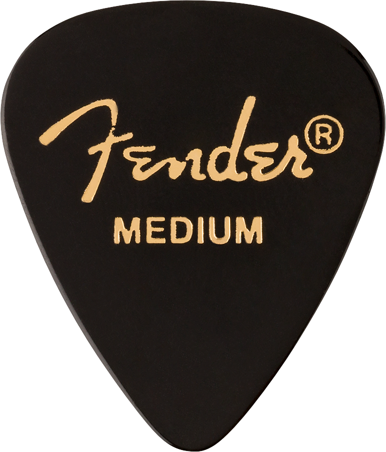 Fender 351 Premium Celluloid Guitar Picks- MEDIUM, BLACK - 12-Pack (1 Dozen)